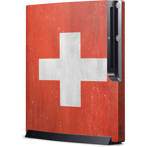 Switzerland Flag Distressed Playstation 3 & PS3 Slim Skin
